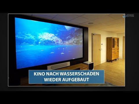 Kino nach Wasserschaden wieder aufgebaut... EPSON 4K Beamer & 120 Zoll Kontrastleinwand