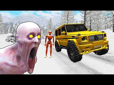 Escape-From The Shy Guy (SCP-096) | Winter Car Ride Chase | BeamNG Drive