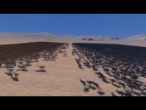 10,000 VELOCIRAPTORS VS 23,000 KANGAROOS - UEBS MODS - Ultimate Epic Battle Simulator