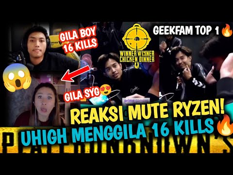 17 Kills🔥Ryzen Mute's Reaction to Watching Uhigh Goes Crazy😱 Uhigh King Alien Brings Geekfam TOP ...