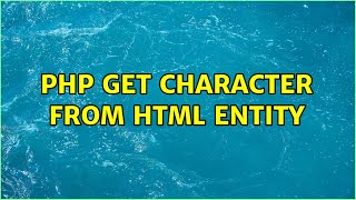 php get character from html entity
