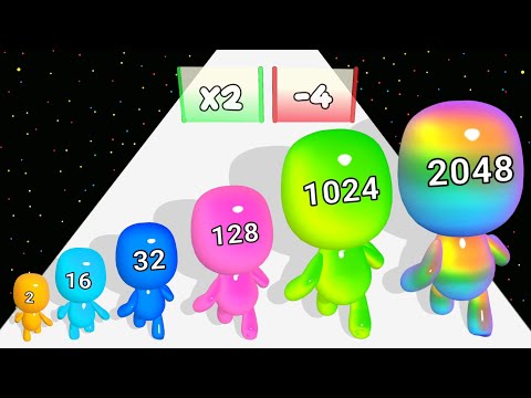 Man Runner 2048 - Level Up Man Max Level Gameplay (Jelly Run 2048)