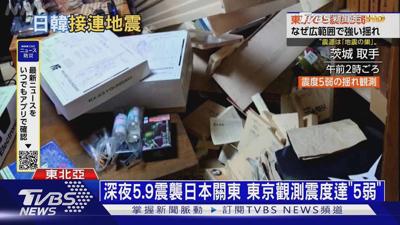 日本5.9強震東京震度5弱「45傷」 爆多起電梯受困、8旬嬤摔下床