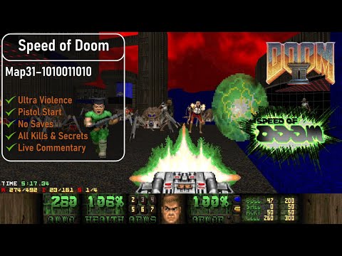 Speed of Doom Map31 - 1010011010 [Doom 2, UV, Pistol, 100%]