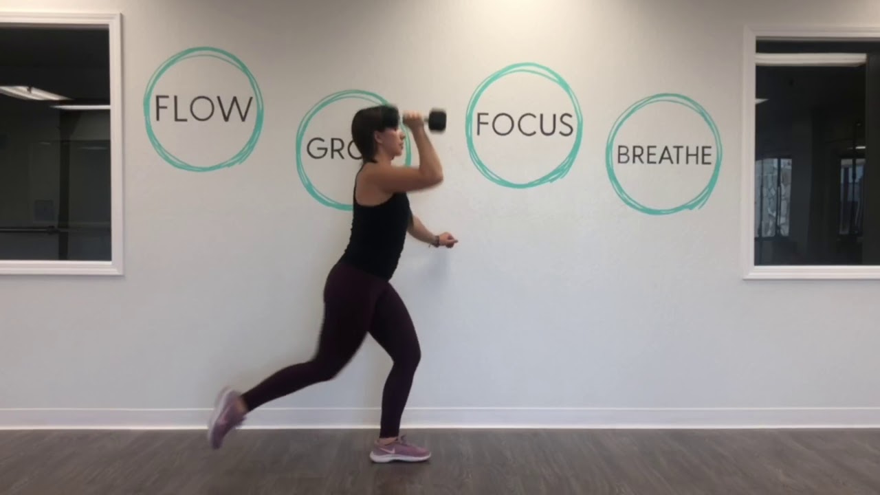 Exercise Demo: DB Reverse Lunge to 1 Arm Overhead Press, Balance - YouTube