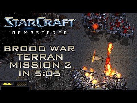 StarCraft Remastered Broodwar Terran Mission 2: The Dylarian Shipyards (Speedrun / Walkthrough)