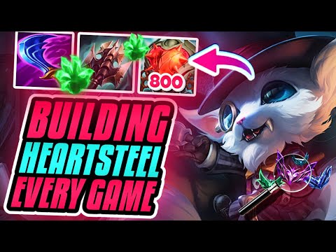 BUILDING HEARTSTEEL EVERY GAME ON GNAR!!! Season 13 Gnar Ranked Gameplay (League of Legends)