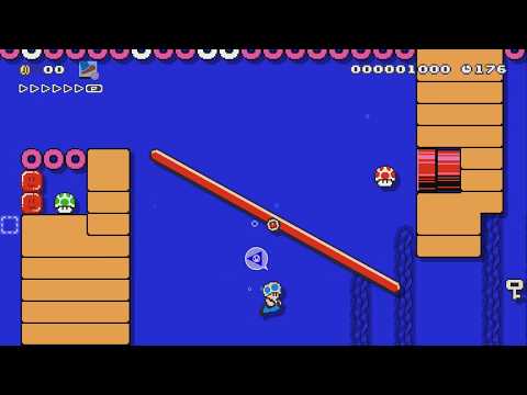夏の海には誘惑がいっぱい Dangerous Items by セネルク - Super Mario Maker 2 - No Commentary 1bw