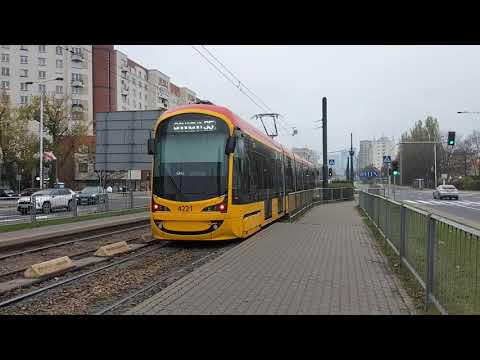 (Tramwaje Warszawskie) Hyundai Rotem 140N nr taborowy 4221 [🚋35 » Banacha (Trasa zmieniona]