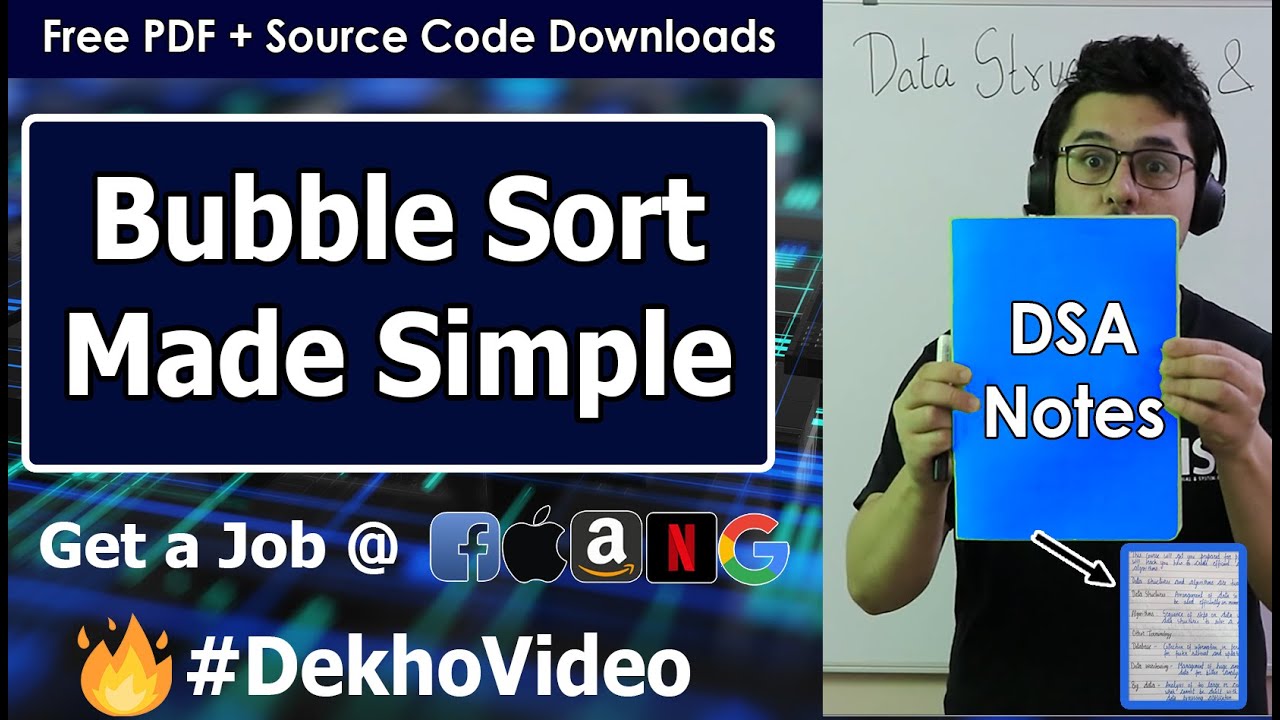 Video thumbnail for Bubble Sort Algorithm in Hindi