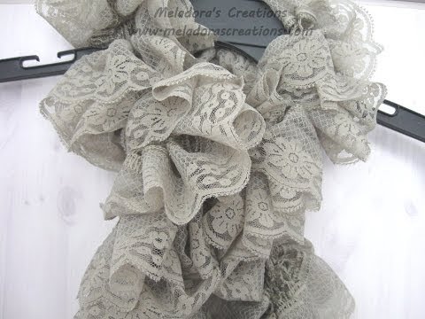 How to Knit a Lacy Ruffle Scarf - Left Handed Version - Mesh Sashay Scarf - Net Yarn Tutorial