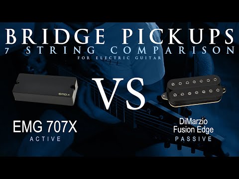 EMG 707X vs DiMarzio FUSION EDGE 7 - 7 String Bridge Guitar Pickup Comparison Tone Demo