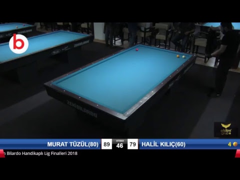 MURAT TÜZÜL(80) & HALİL KILIÇ(60) Bilardo Maçı - PLATINUM HANDİKAPLI LİGİ - 2018-1. Tur