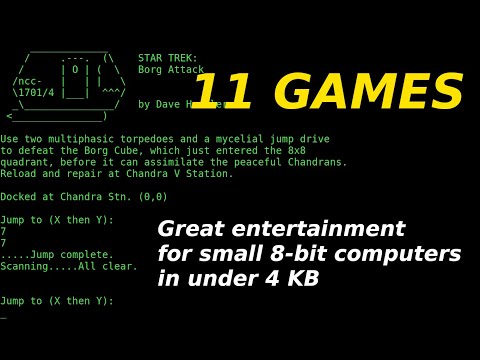 11 games (and more!) for smaller 8-bit SBCs -- 6502, Z80, 6800, 8080