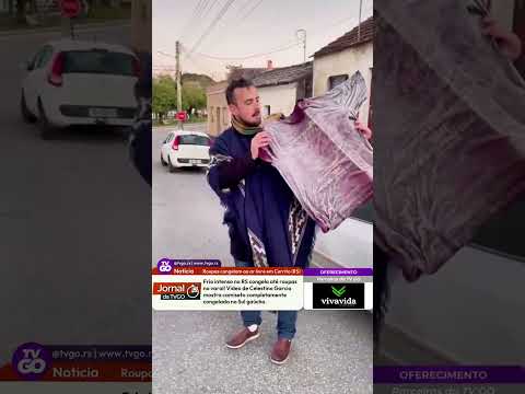 Roupas congelam ao ar livre em Cerrito (RS)