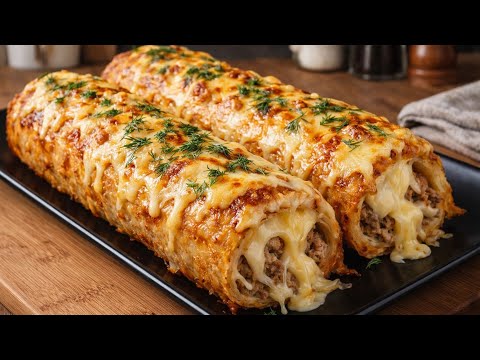 Potato roulade with minced meat and cheese! This dish will delight everyone immediately!