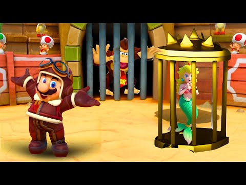 Super Mario Party Minigame Battle – Can DK Rescue Mermaid Peach from Aviator Mario?