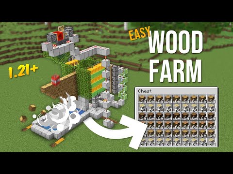 Minecraft Automatic Tree Wood Farm Tutorial 1.21 | 10,000+ Logs Per Hour