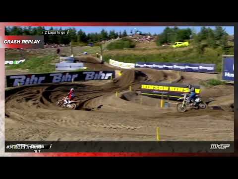Van de Moosdijk crash | MX2 Race 2 | MXGP of Finalnd 2022 #MXGP #Motocross
