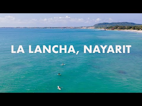 View from the air of surfers at La Lancha 