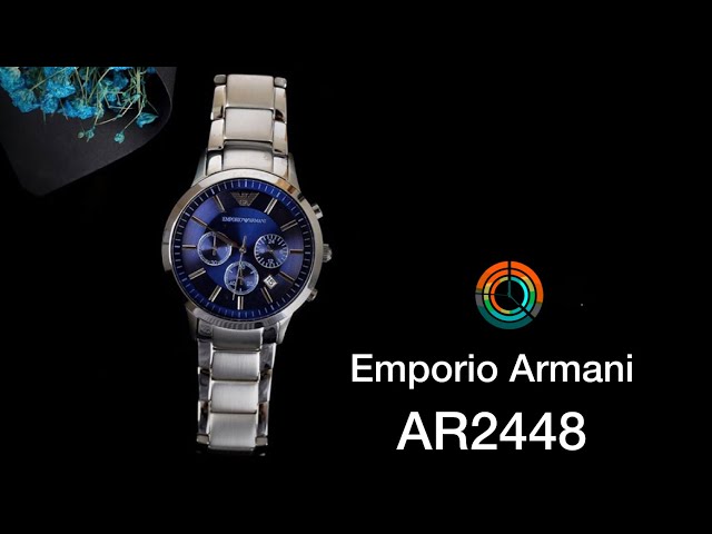 Vídeo relacionado con Emporio Armani Reloj Hombre, Movimiento de tres manecillas con fecha, caja de acero inoxidable plateado de 43 mm con correa de acero inoxidable, AR11180, Azul marino y tono plateado