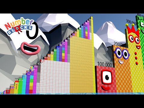 Numberblocks Step Squad ZERO to 10 vs 1000 to 30,000 vs 500,000 HUGE Standing Tall Numbers Pattern
