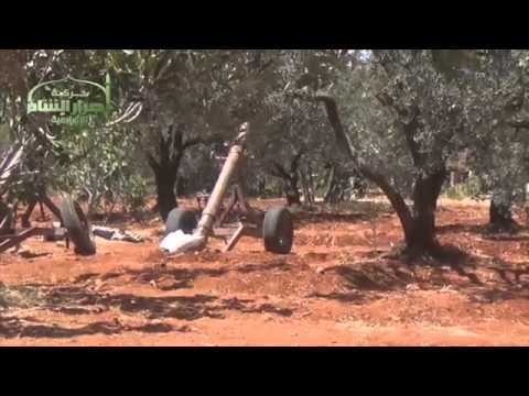 استهداف  قوات النظام بقذائف الهاون من قبل حركة أحرار الشام الإسلامية في الفوعة في محافظة إدلب