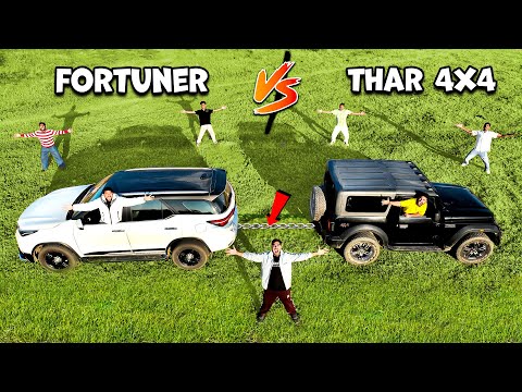Fortuner VS Thar 4X4 Power Test | काला घोड़ा VS सफेद घोड़ा 
