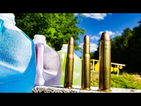 30-30 vs 32 win vs 4570govt - HOW MANY MILK JUGS???