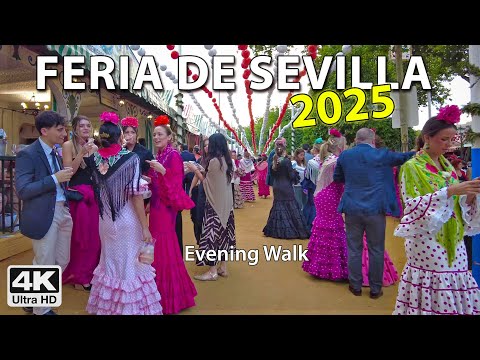 💃🏼Feria de Abril 2025 in 4K 🥂Seville's April Fair 🐎Virtual Walk Tour, Spain