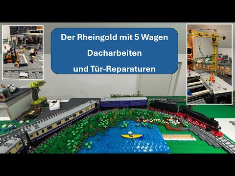 Der Rheingold fährt in voller Länge und die Jungs sind fleißig am bauen.