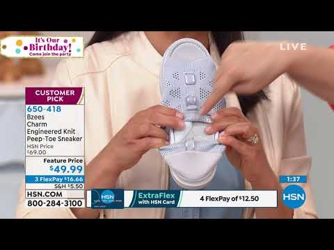 Bzees Charm Engineered Knit PeepToe Sneaker