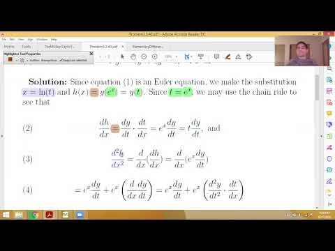 Solving an Euler equation with the method of substitution.