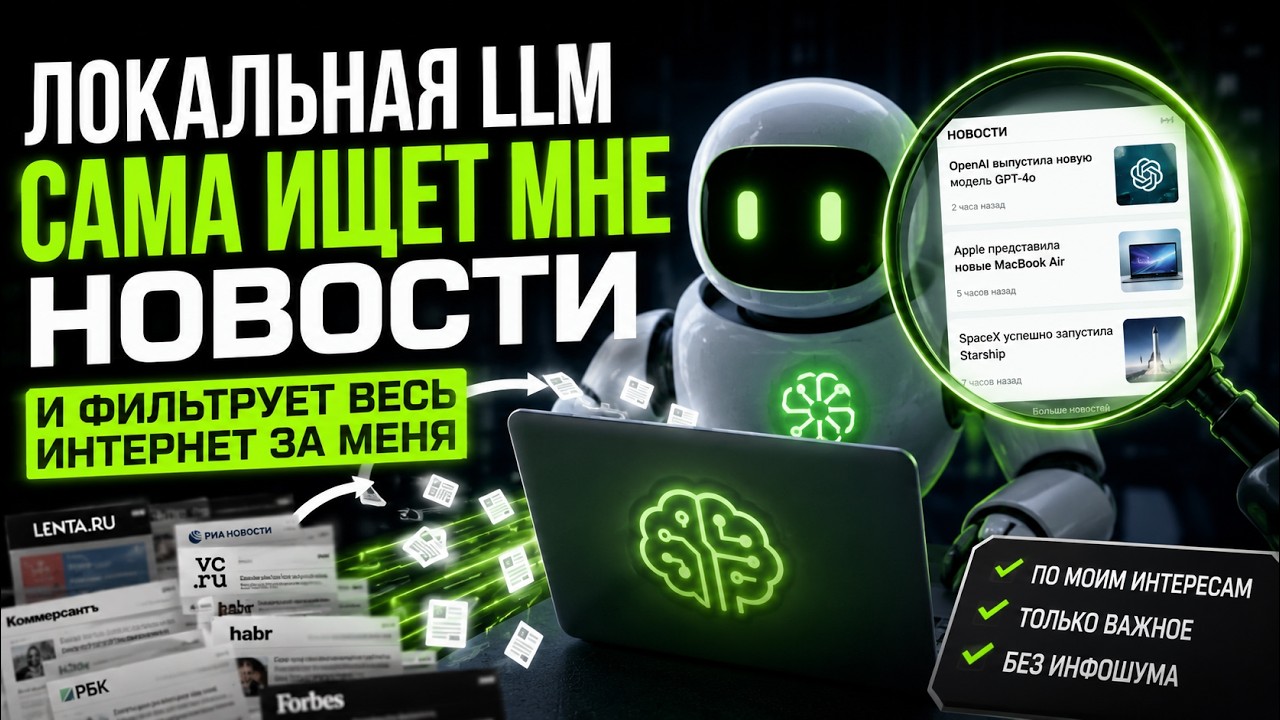 Локальная LLM теперь сама ищет мне новости. И фильтрует весь интернет за меня