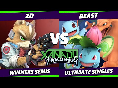 Xanadu Homecoming Winners Semis - ZD (Fox, Wolf) Vs. Beast (Pokemon Trainer) Smash Ultimate - SSBU