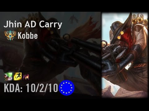 Jhin AD Carry vs Sivir - Kobbe - EUW Challenger Patch 6.8