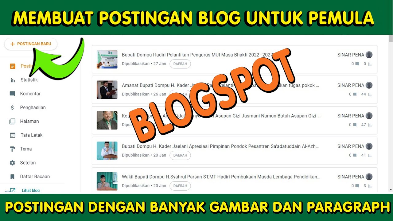 Cara Membuat Postingan Blog Di Blogger Dengan Gambar Untuk Pemula