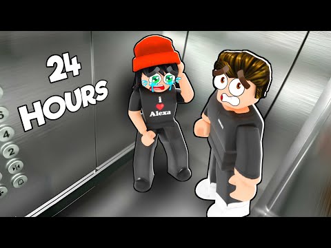 ROBLOX 24 HOURS IN ELEVATOR WITH ALEXA!