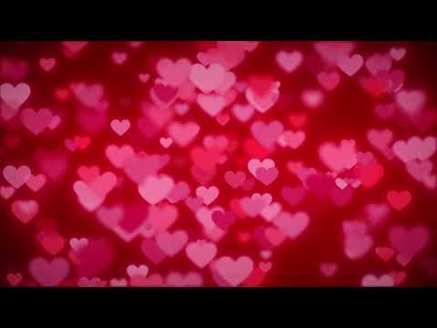 Valentine's Day - Abstract gradient background with red hearts shape flowing