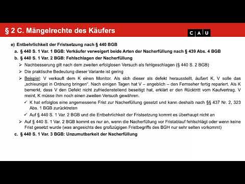 Schuldrecht BT – Folge 04 (Rücktritt, Minderung, Schadensersatz)