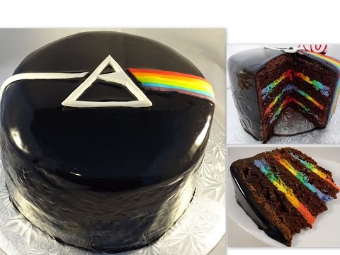 Pink Floyd Cake with Mirror Glaze and Rainbow Inside!- with yoyomax12
