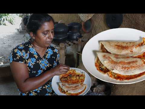 Masala Dosa with chicken black curry / Try making it this way too.  village kitchen recipe