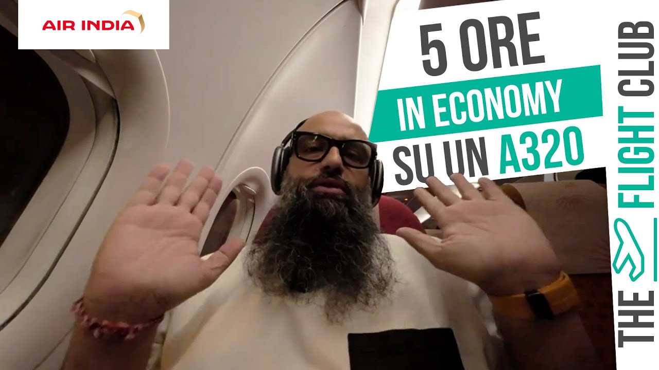 In economy on an Air India A320 (on a 5-hour route).