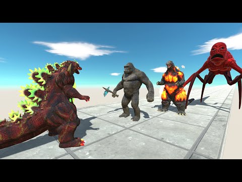 LAVA SUPER GODZILLA VS KING KONG DEATH RUN - Animal Revolt Battle Simulator