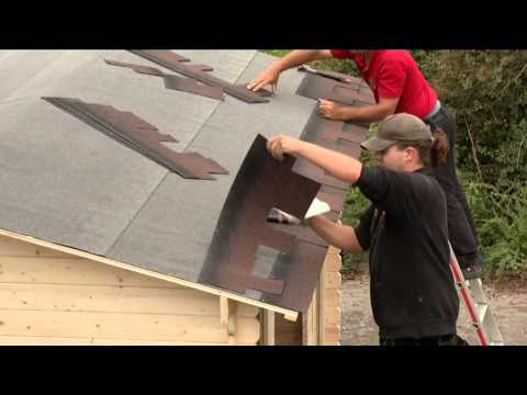 Verlegung von Dachschindeln - Karibu Gartenhäuser