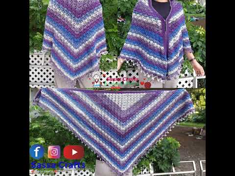 Crochet Triangle Shawl Shawl Rajut #shorts #shortsfund #shortsfeed #shortsvideo