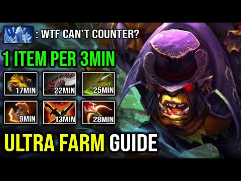 WTF 1ITEM PER 3MIN ?? Ultra Fast Farmer 100% Anti Counter with Fountain Rampage Alchemist DotA 2