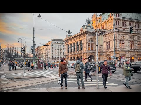 Vienna Ringstrasse Walking Tour, January 2024 | 4K HDR