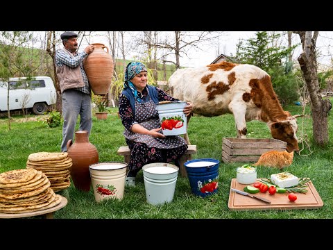 Homemade Cheese & Cheese Flatbreads from Fresh Cow's Milk