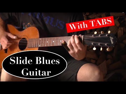 OPEN D SLIDE BLUES on a 1930s Levin Parlor Guitar WITH TABS
